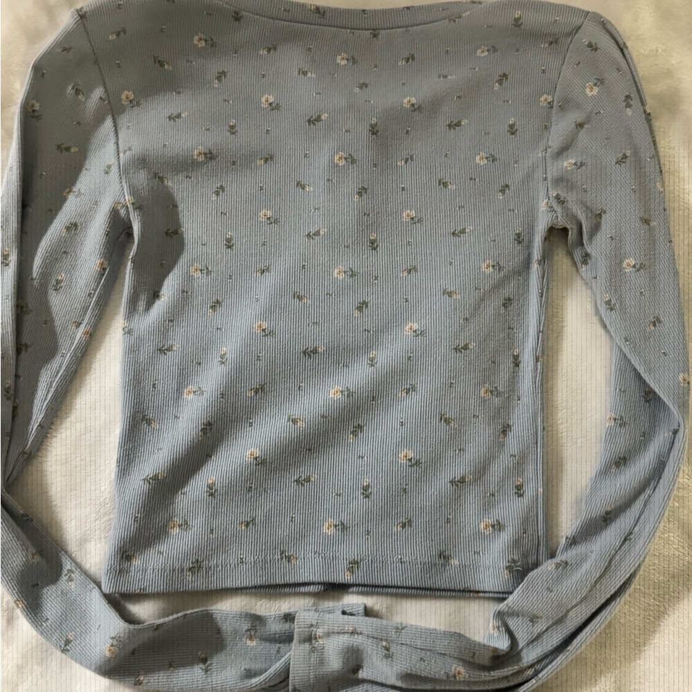 Aeropostale Light Gray Patterned Long Sleeve Tee - image 4